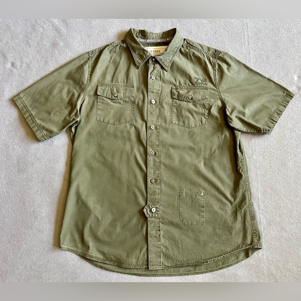 Zoo York Men’s Short Sleeve Button Down Shirt Green 2XL Casual Skate